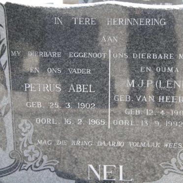 NEL Petrus Abel 1902-1965 &amp; M.J.P. VAN HEERDEN 1904-1992