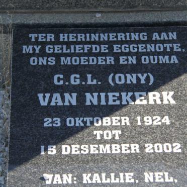 NEL C.G.L. nee VAN NIEKERK 1924-2002