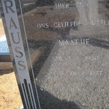 STRAUSS Maatjie 1920-1977