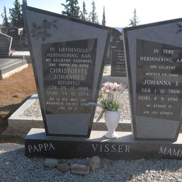 VISSER Christoffel Johannes 1898-1974 &amp; Johanna E. 1909-1996
