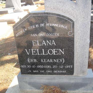 VELLOEN Elana nee KEARNEY 1952-1977