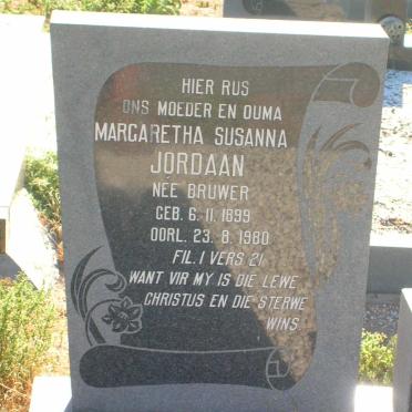 JORDAAN Margaretha Susanna nee BRUWER 1899-1980