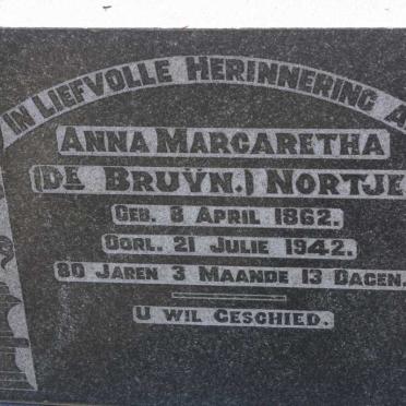 BRUYN Anna Margaretha, de nee NORTJE 1862-1942