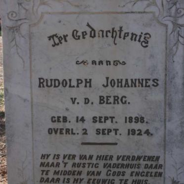 BERG Rudolph Johannes, v.d. 1898-1924