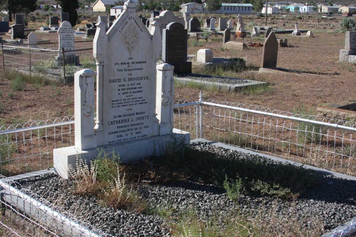 BROODRYK David S. -1918 &amp; Catharina J. JOOSTE nee VAN SCHALKWYK 1882-1969