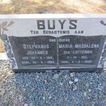 BUYS Stephanus Johannes 1918-1969 &amp; Maria Magdalena LOTTERICK 1921-1968