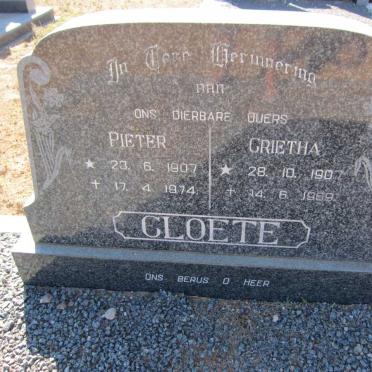CLOETE Pieter 1907-1974 &amp; Grietha 1907-1969