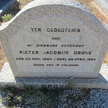 GROVE Pieter Jacobus 1865-1954