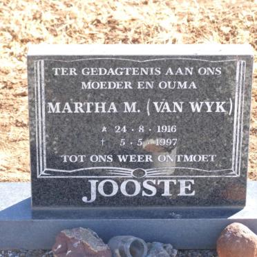 JOOSTE Martha M. nee VAN WYK 1916-1997