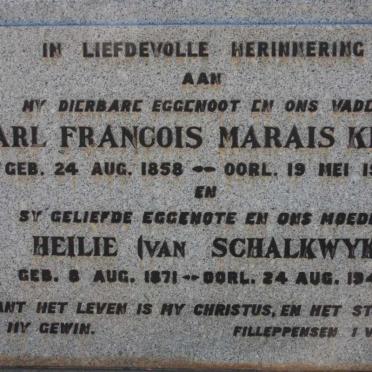 KRUGER Charl Francois Marais 1858-1942 &amp; Heilie VAN SCHALKWYK 1871-1948 