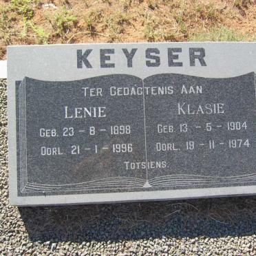 KEYSER Klasie 1904-1974 :: KEYSER Lenie 1898-1996
