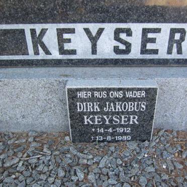 KEYSER Nicolaas F.P. 1866-1956 &amp; Maria C.M. VILJOEN 1869-1970 :: KEYSER Dirk Jakobus 1912-1989