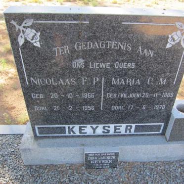 KEYSER Nicolaas F.P. 1866-1956 &amp; Maria C.M. VILJOEN 1869-1970 :: KEYSER Dirk Jakobus 1912-1989
