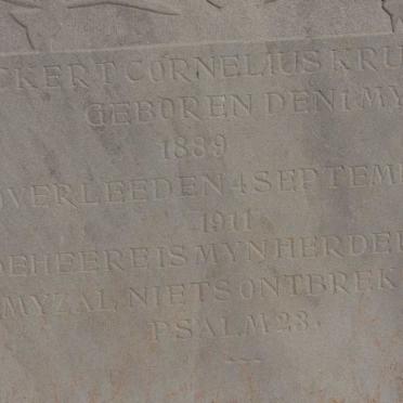 KRUGER Ockert Cornelius 1889-1911