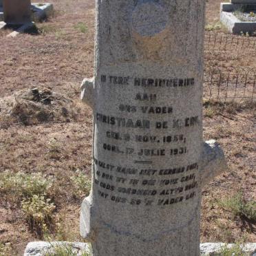 KLERK Christiaan, de 1856-1931