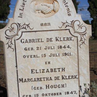 KLERK Gabriel, de 1844-1911 &amp; Elizabeth Margaretha HOUGH 1847-1917