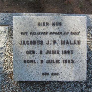 MALAN Jacobus J.P. 1883-1963