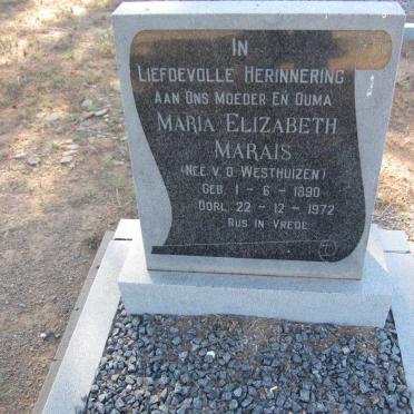 MARAIS Maria Elizabeth nee V.D. WESTHUIZEN 1890-1972
