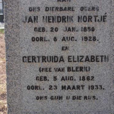 NORTJE Jan Hendrik 1850-1928 &amp; Gertruida Elizabeth VAN BLERK 1862-1933