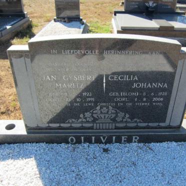 OLIVIER Jan Gysberth Maritz 1923-1991 &amp; Cecilia Johanna BLOM 1928-2006