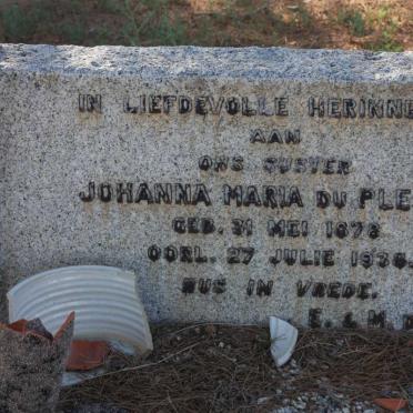 PLESSIS Jan Francois, du 1892-1961 &amp; Mary WILSON 1896-1974 :: DU PLESSIS Johanna Maria 1878-1938