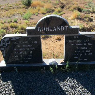 ROHLANDT Arthur H. 1890-1960 &amp; Jacoba J. LE ROUX 1908-
