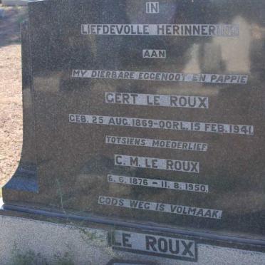ROUX Gert, le 1869-1941 &amp; C.M. 1876-1950