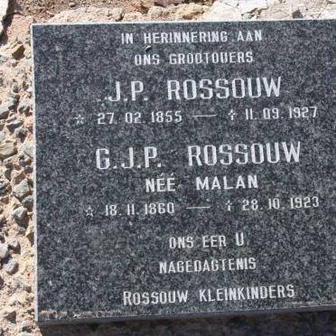 ROSSOUW J.P. 1855-1927 &amp; G.J.P. MALAN 1860-1923