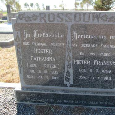 ROSSOUW Pieter Francois 1888-1969 &amp; Hester Catharina TRUTER 1905-1985