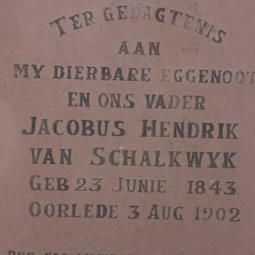 SCHALKWYK Jacobus Hendrik, van 1843-5902