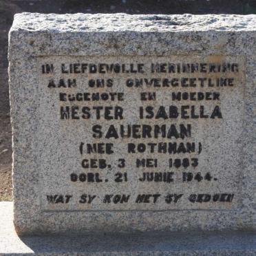 SAUERMAN Hester Isabella nee ROTHMAN 1883-1944