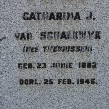 SCHALKWYK Catharina J., van nee THEUNISSEN 1882-1946