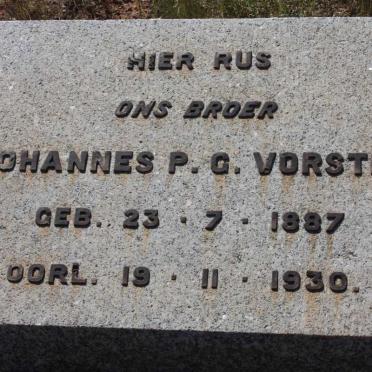 VORSTER Johannes P.G. 1887-1930