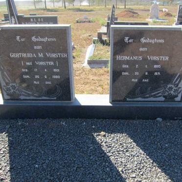 VORSTER Hermanus 1895-1971 &amp; Gertruida M. VORSTER 1901-1980