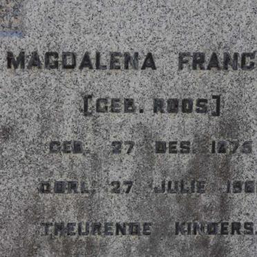 VRIES Magdalena Francina, de nee ROOS 1875-1961 