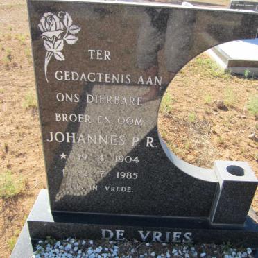 VRIES Johannes P.R., de 1904-1985