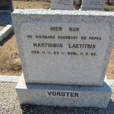VORSTER Marthinus Laetitius 1893-1963
