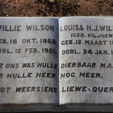 WILSON Willie 1862-1921 & Louisa H.J. VILJOEN 1867-1941