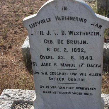 WESTHUIZEN Louie J., v.d. nee DE BRUIJN 1892-1943