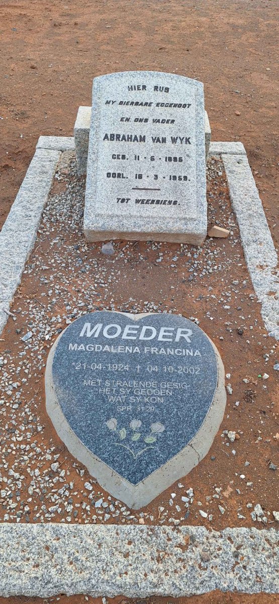 WYK Abraham, van 1895-1959 :: VAN WYK Magdalena Francina 1924-2002