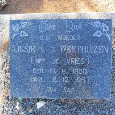 WESTHUIZEN Lissie, v.d. nee DE VRIES 1900-1967