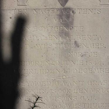 WESTHUIZEN Magdalena Alberta, v.d. nee NORTJE 1844-1916