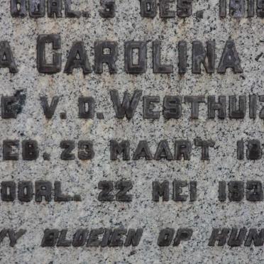 WYK Johanna Carolina, van nee v.d.WESTHUIZEN 1855-1932