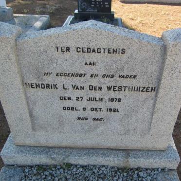 WESTHUIZEN Hendrik L., van der 1878-1921