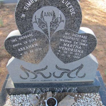 WYK Abraham, van 1930- & Martha Hendriena 1933-1989