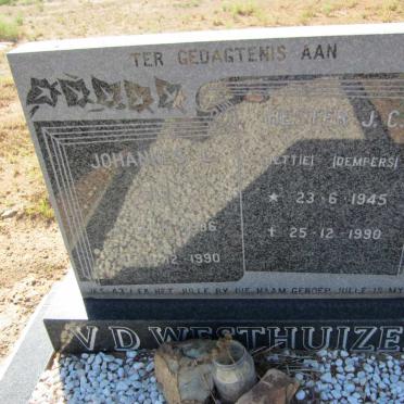 WESTHUIZEN Johannes L., v.d. 1936-1990 & Hester .J.C. DEMPERS 1945-1990