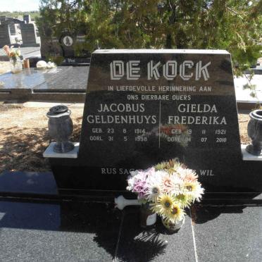 KOCK Jacobus Geldenhuys, de 1914-1998 &amp; Gielda Frederika 1921-2010