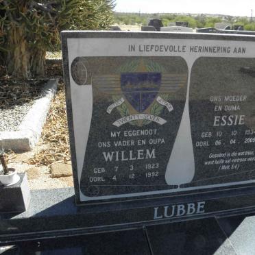 LUBBE Willem 1923-1992 &amp; Essie 1934-2005