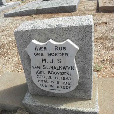 SCHALKWYK M.J.S., van nee BOOYSEN 1867-1951