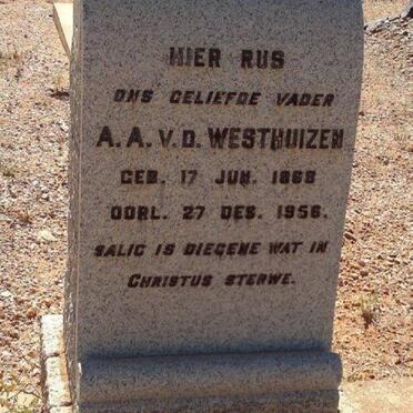 WESTHUIZEN A.A., v.d. 1868-1956
